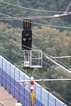 Ks-Signal als Einfahrsignal des Bahnhofs Limburg Süd. Signalbegriff: Fahrt mit 100 km/h (Ks 1 mit Zs 3)