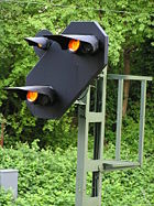 Vorsignal mit Signalbild Vr 0 „Halt erwarten“