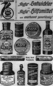 Zeitungsannonce für Agfa-Fotochemikalien