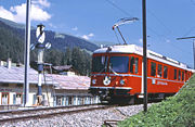 Einfahrsignal Glaris/RhB (von Monstein) mit ausfahrendem Be 4/4