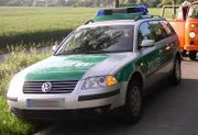 Polizeiwagen mit blauen Rundumkennleuchten, Signalanlage: TopAs von Pintsch-Bamag