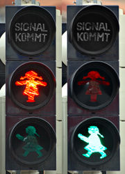 Ampelfrau in Zwickau