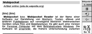 Wikipedia im Mobipocket auf einem Psion Serie 5