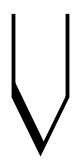 Schaltsymbol des Thermoelements (die dicke Linie stellt den negativen Pol dar)