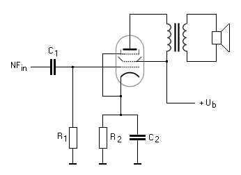 Eintakt NF-Verstärker mit Pentode